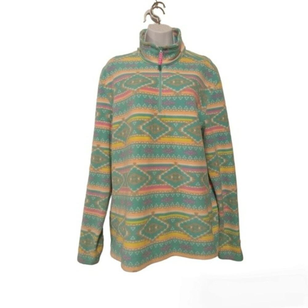 Chubbies Aztec Print Quarter Zip Pullover Jacket - image 1